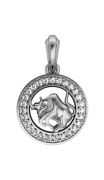 Taurus Charm in Silver with 27 Brilliant Cut Diamonds